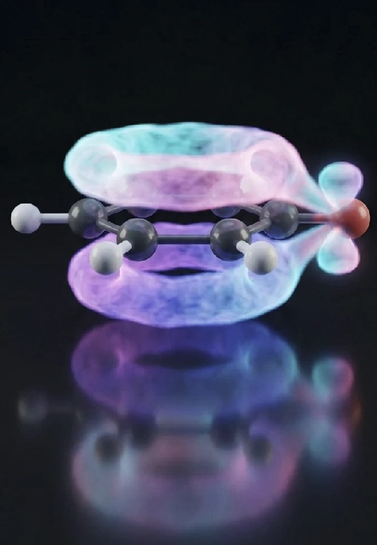 A benzene ring with an -OH group attached, a proton captured mid-departure to show phenol's aromatic acidity